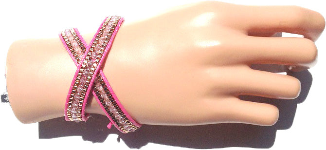 Multibead Wrap Bracelet Pink — Discovered